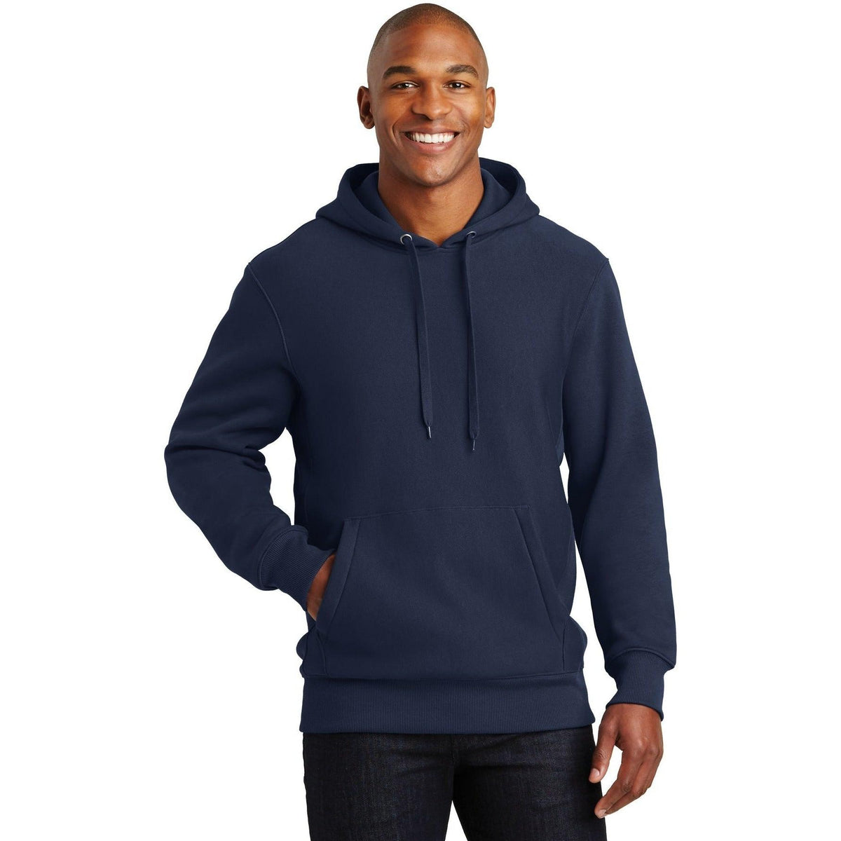 logo-left Sport-Tek Super Heavyweight Hooded Sweatshirt-Hoodies-Sport-Tek-True Navy-S-Thread Logic