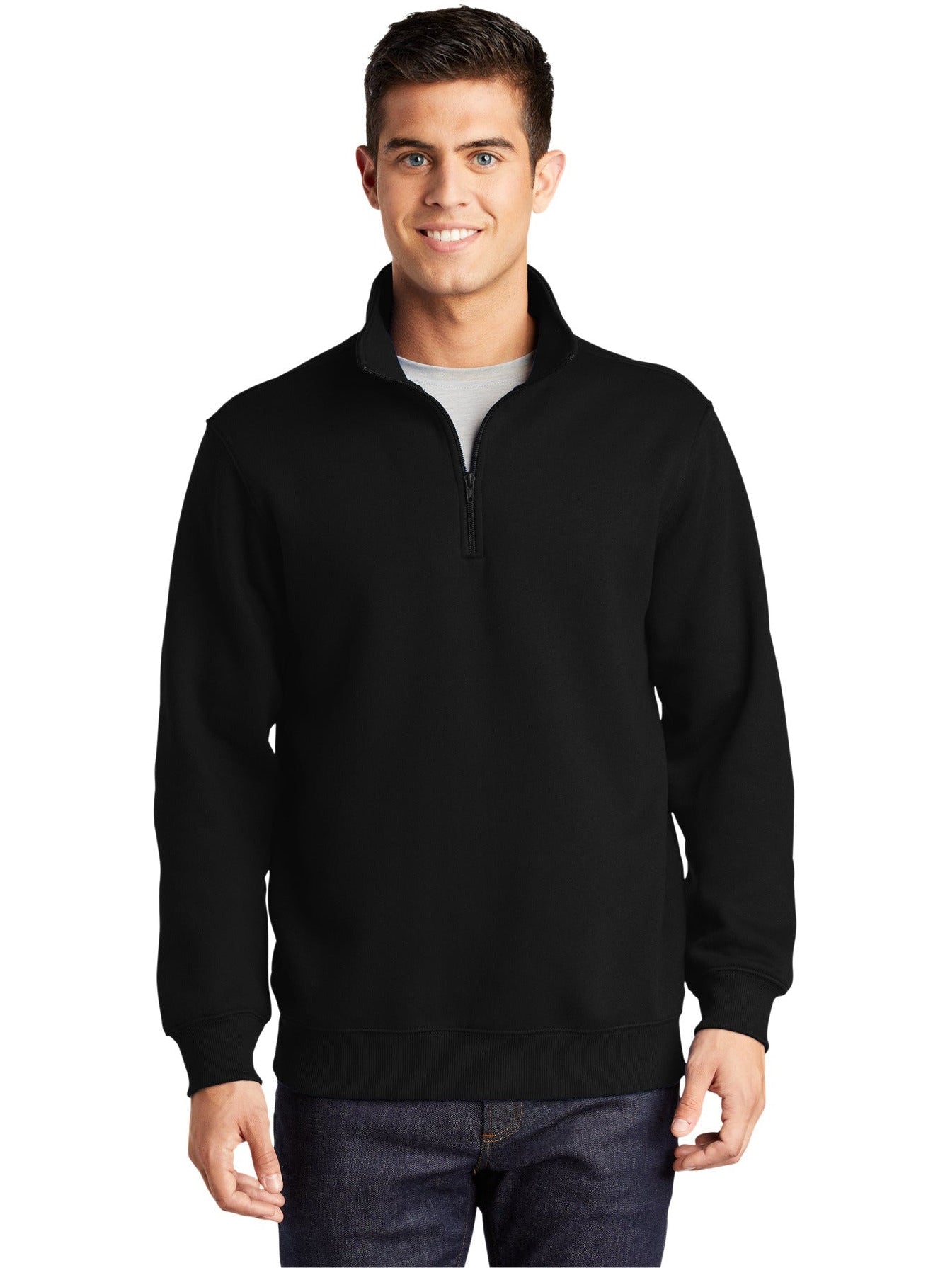  Sport-Tek Tall 1/4 Zip Sweatshirt-Regular-Sport-Tek-Black-LT-Thread Logic