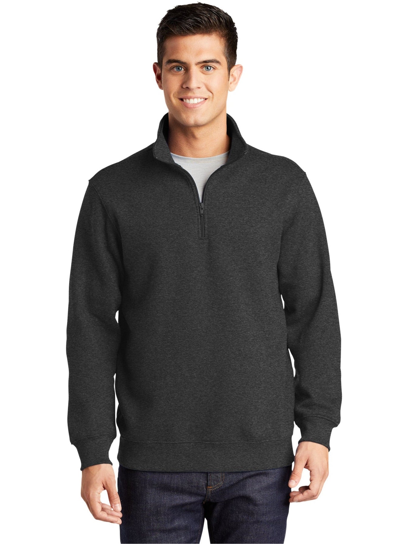 Sport-Tek Tall 1/4 Zip Sweatshirt-Regular-Sport-Tek-Graphite Heather-LT-Thread Logic