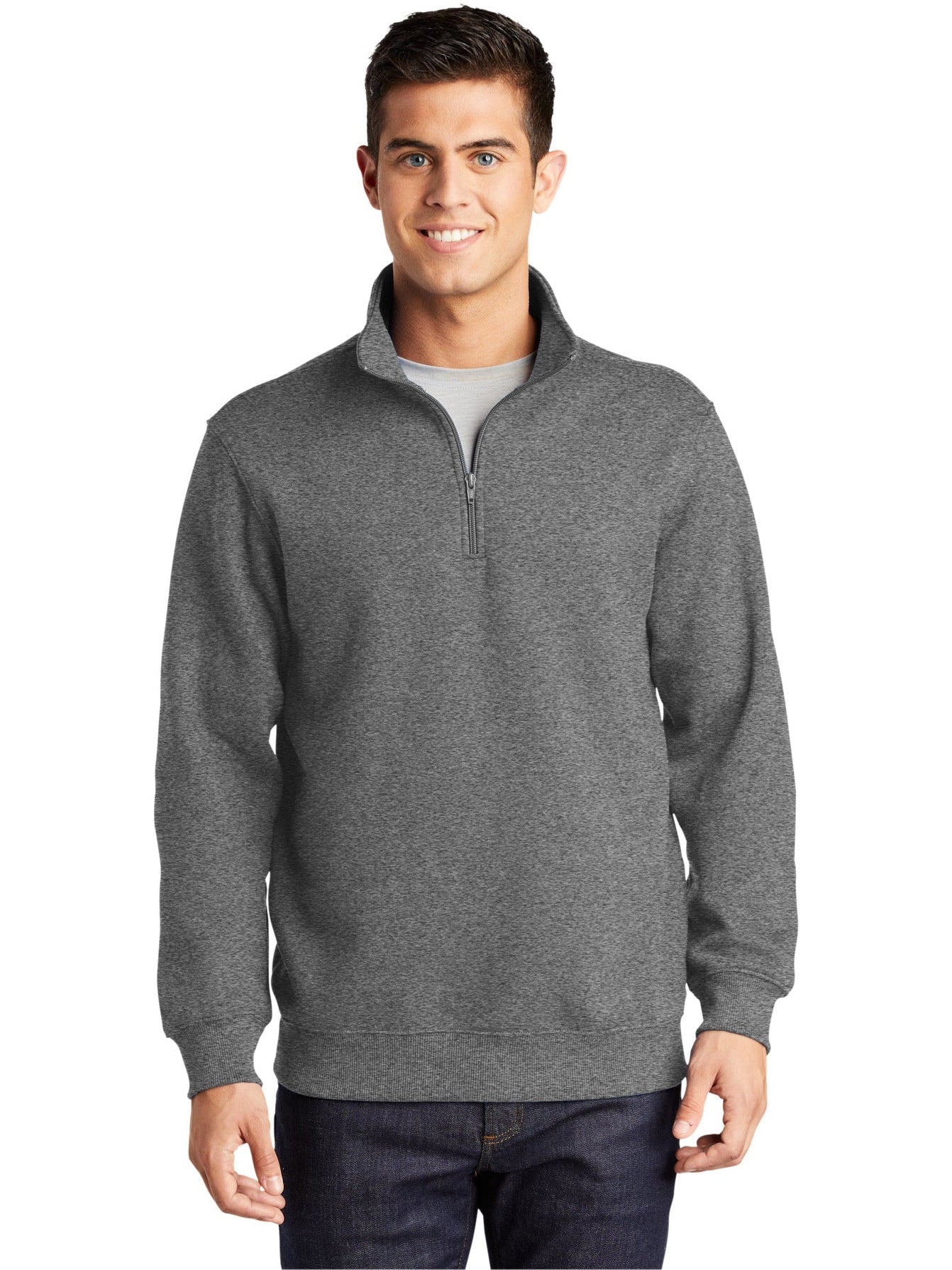  Sport-Tek Tall 1/4 Zip Sweatshirt-Regular-Sport-Tek-Vintage Heather-LT-Thread Logic
