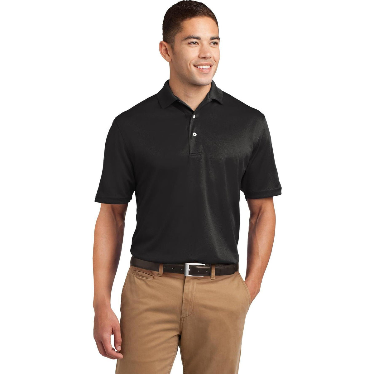 no-logo  Sport-Tek Tall Dri-Mesh Polo-Regular-Sport-Tek-Black-LT-Thread Logic