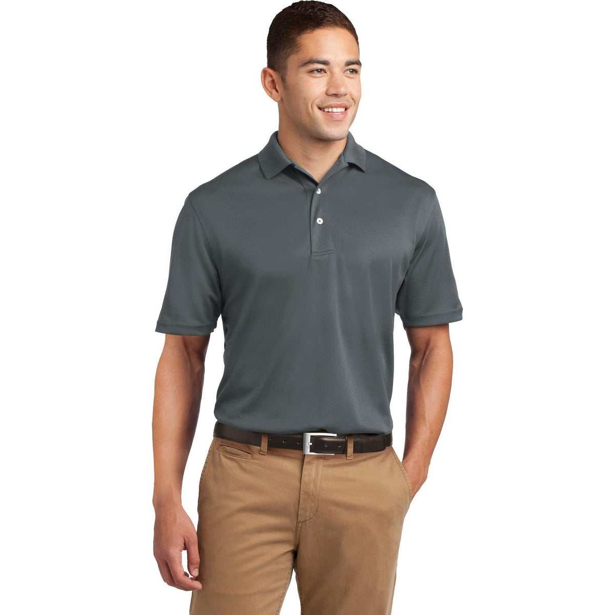 no-logo  Sport-Tek Tall Dri-Mesh Polo-Regular-Sport-Tek-Steel-LT-Thread Logic