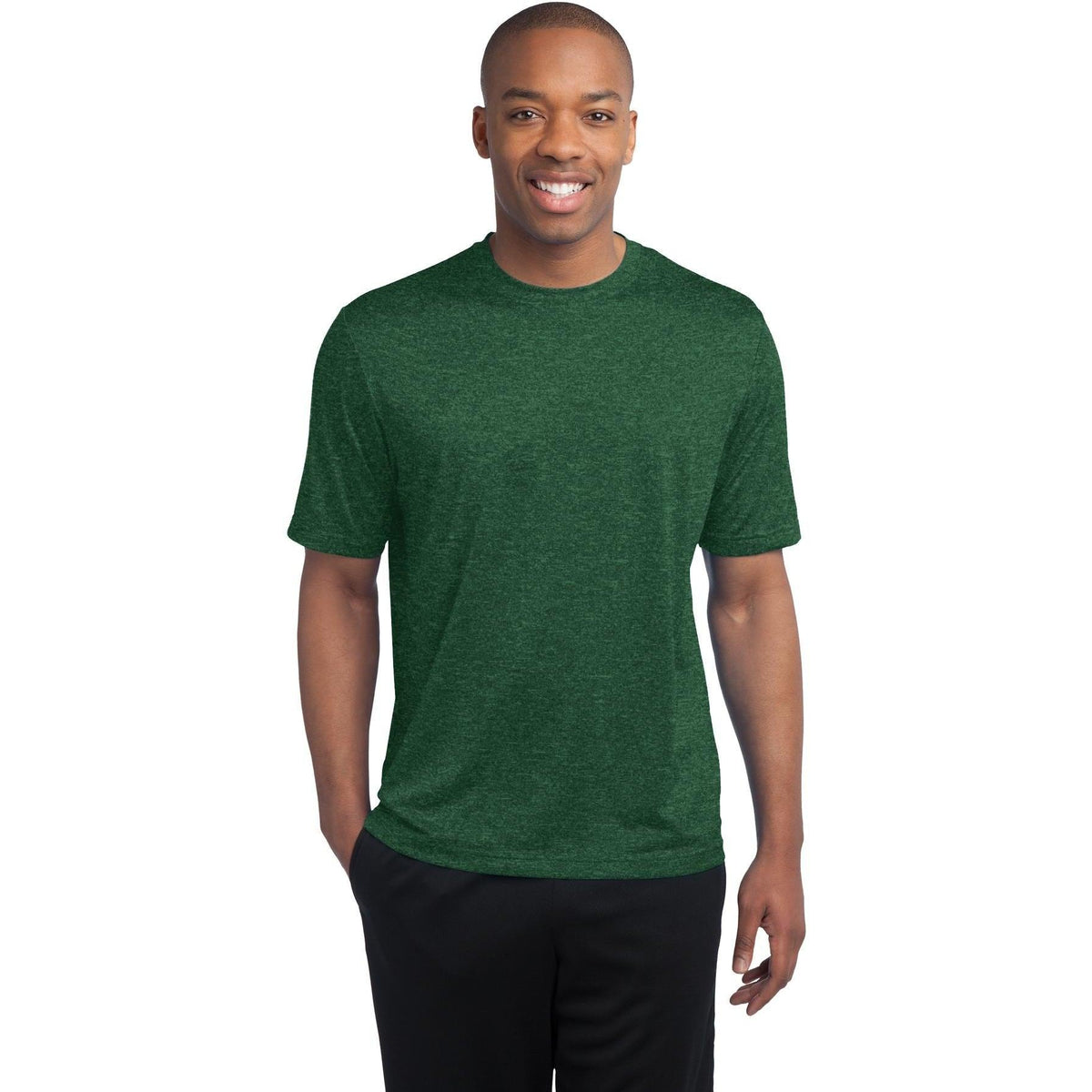 no-logo  Sport-Tek Tall Heather Contender Tee-Regular-Sport-Tek-Forest Green Heather-LT-Thread Logic