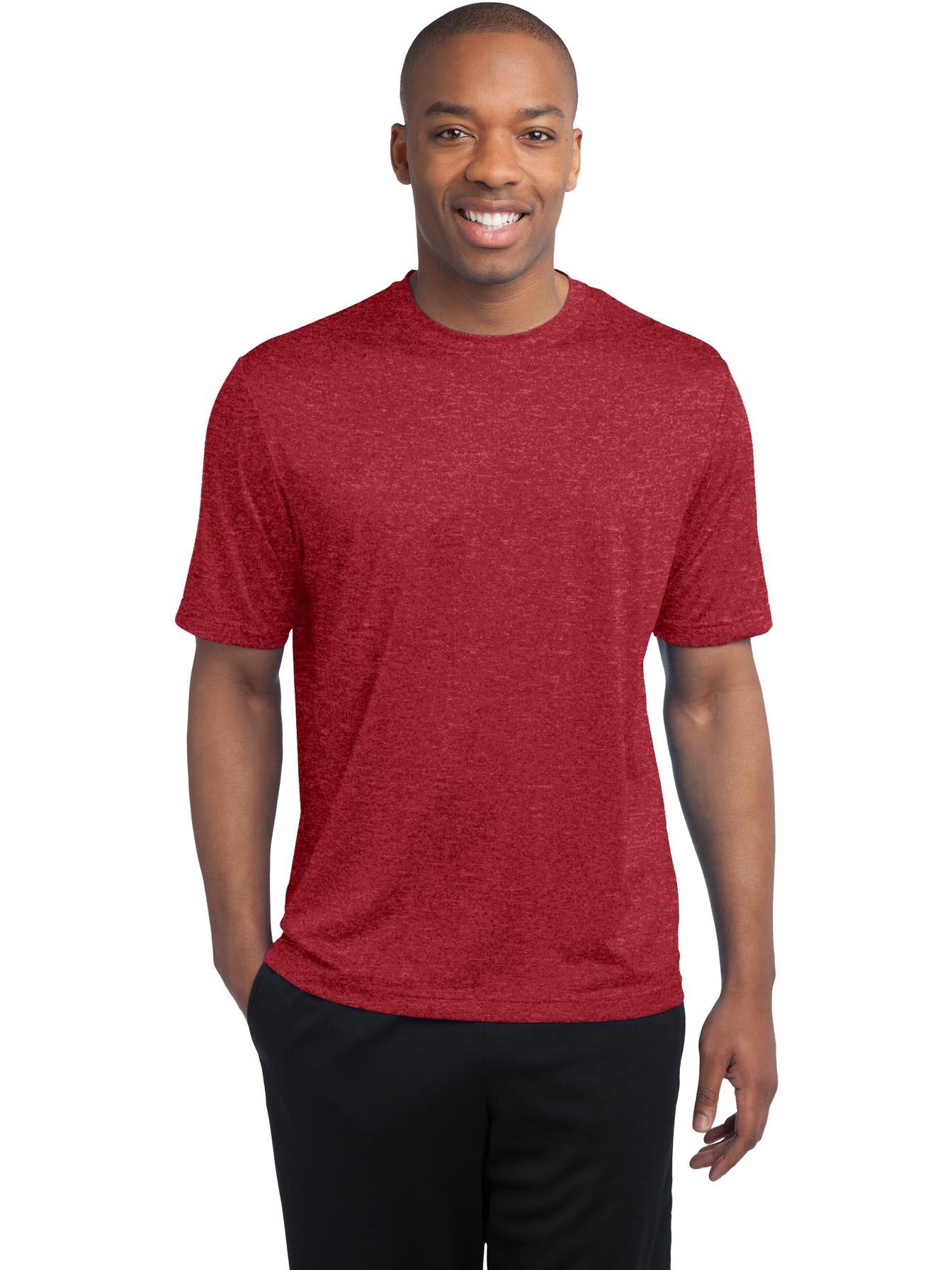  Sport-Tek Tall Heather Contender Tee-Regular-Sport-Tek-Scarlet Heather-LT-Thread Logic