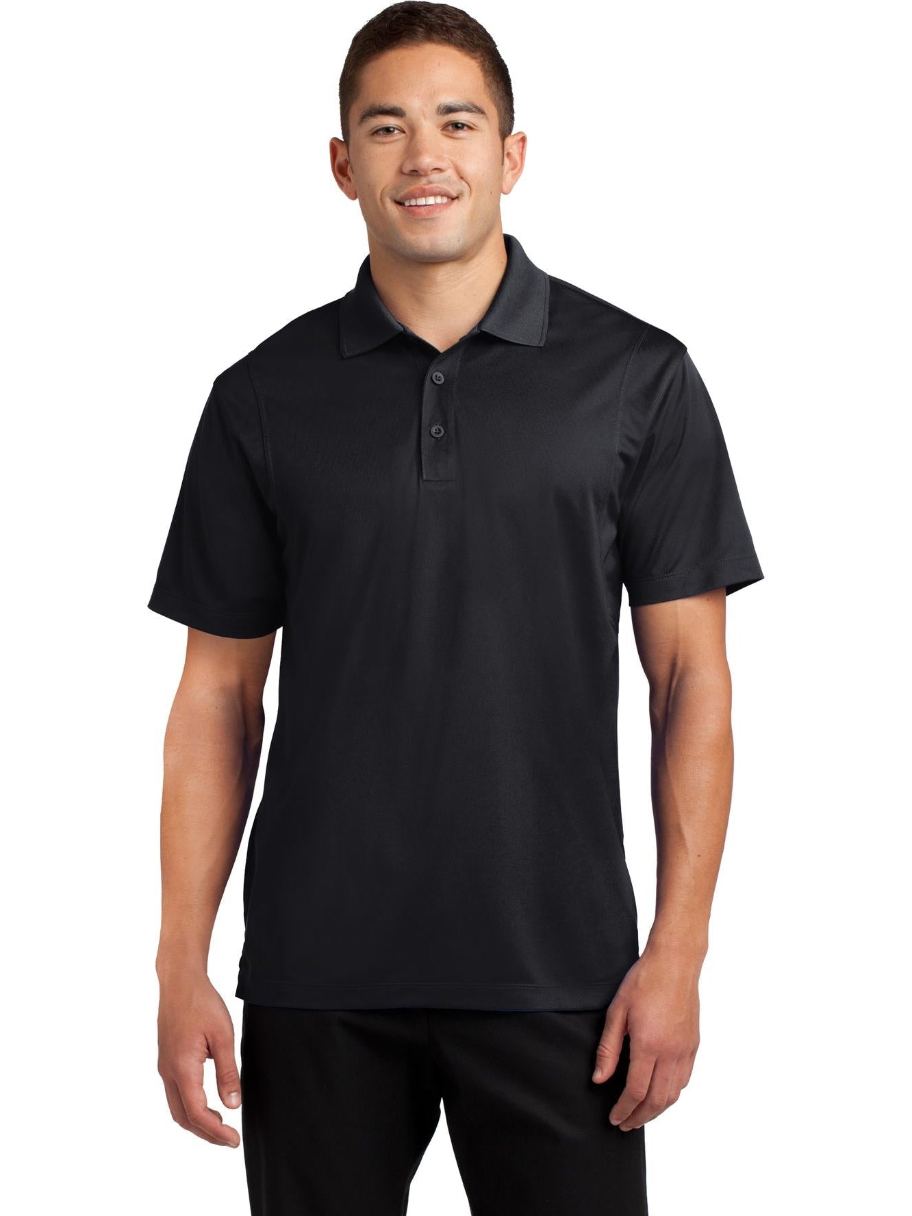  Sport-Tek Tall Micropique Sport-Wick Polo-Regular-Sport-Tek-Black-LT-Thread Logic
