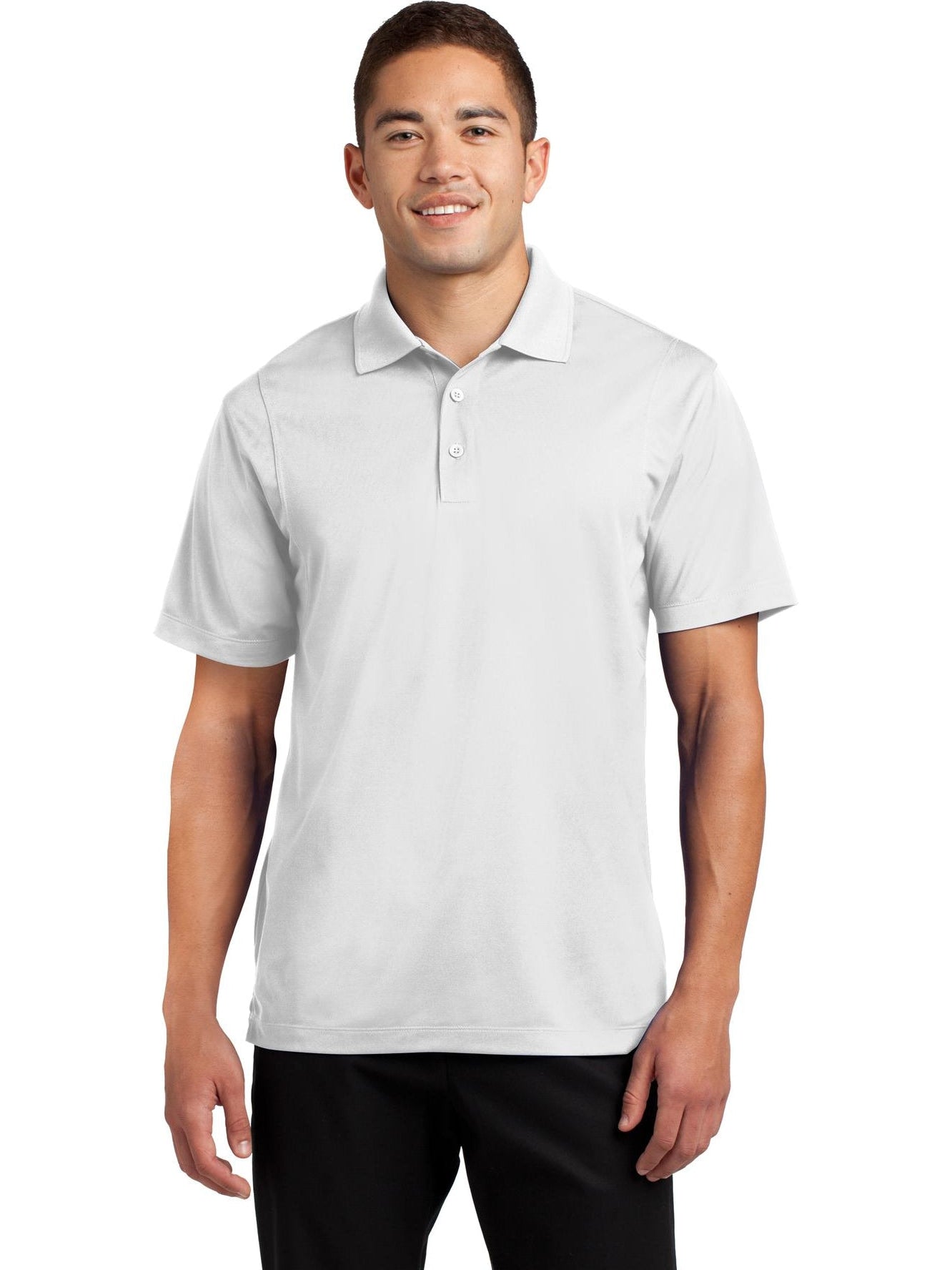  Sport-Tek Tall Micropique Sport-Wick Polo-Regular-Sport-Tek-White-LT-Thread Logic