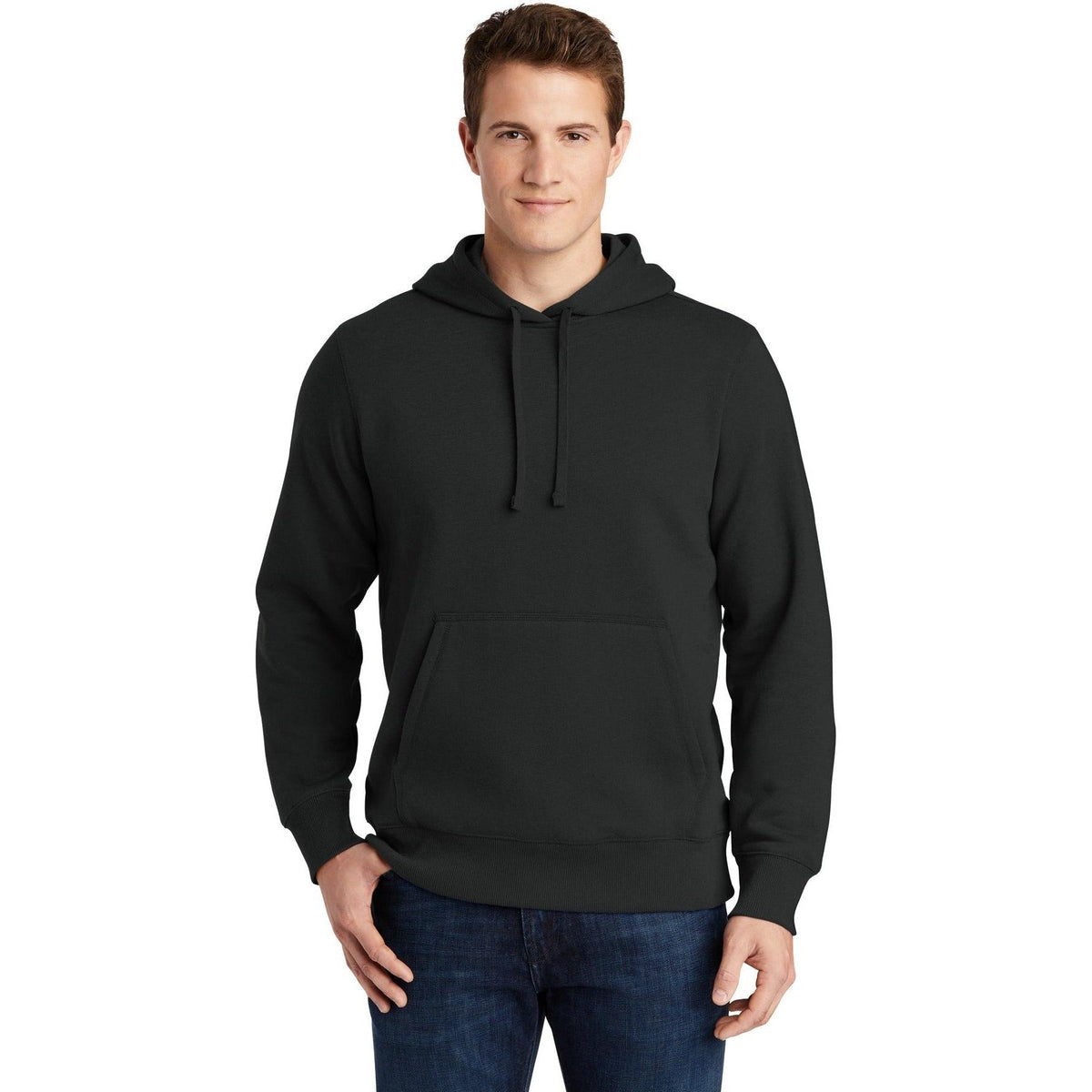 no-logo Sport-Tek Tall Pullover Hooded Sweatshirt-Hoodies-Sport-Tek-Black-LT-Thread Logic