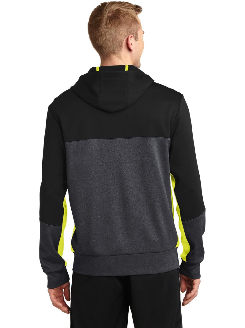 no-logo Sport-Tek Tech Fleece Colorblock Full-Zip Hooded Jacket-Regular-Sport-Tek-Thread Logic