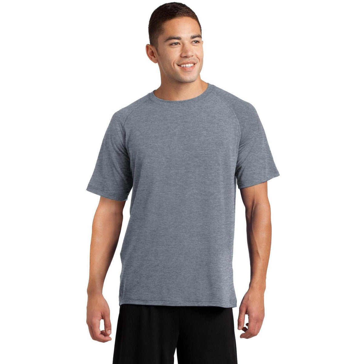 no-logo  Sport-Tek Ultimate Performance Crew-Regular-Sport-Tek-Heather Grey-S-Thread Logic