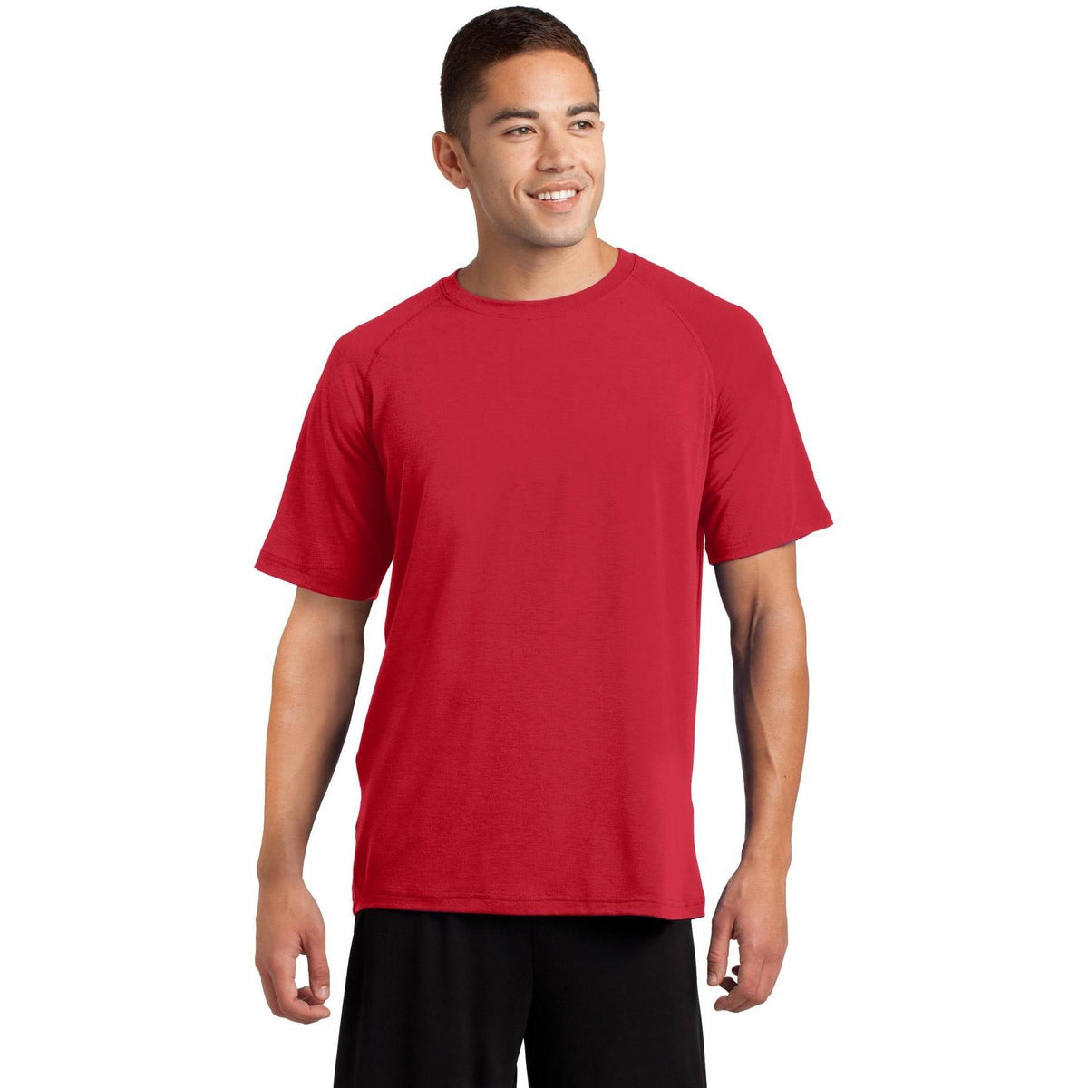 no-logo  Sport-Tek Ultimate Performance Crew-Regular-Sport-Tek-True Red-S-Thread Logic