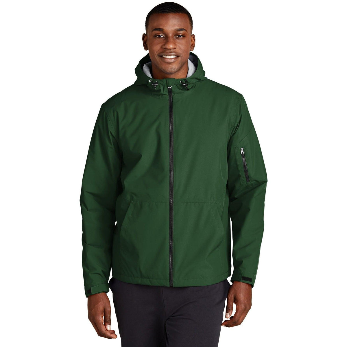logo-left  Sport-Tek Waterproof Insulated Jacket-Regular-Sport-Tek-Forest Green-S-Thread Logic