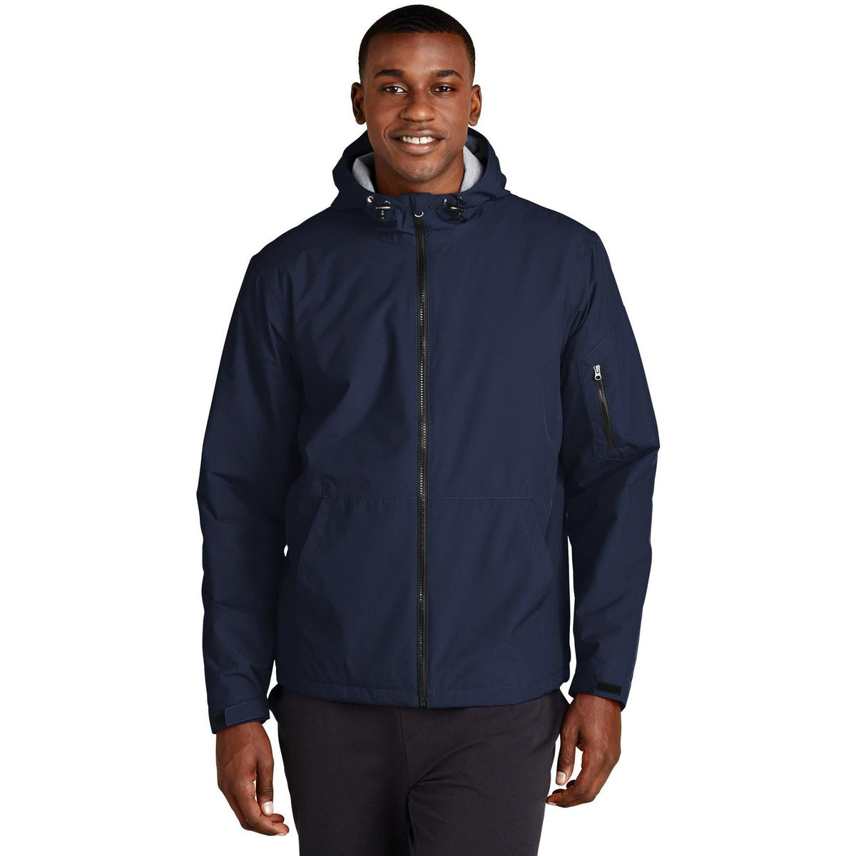 logo-left  Sport-Tek Waterproof Insulated Jacket-Regular-Sport-Tek-True Navy-S-Thread Logic