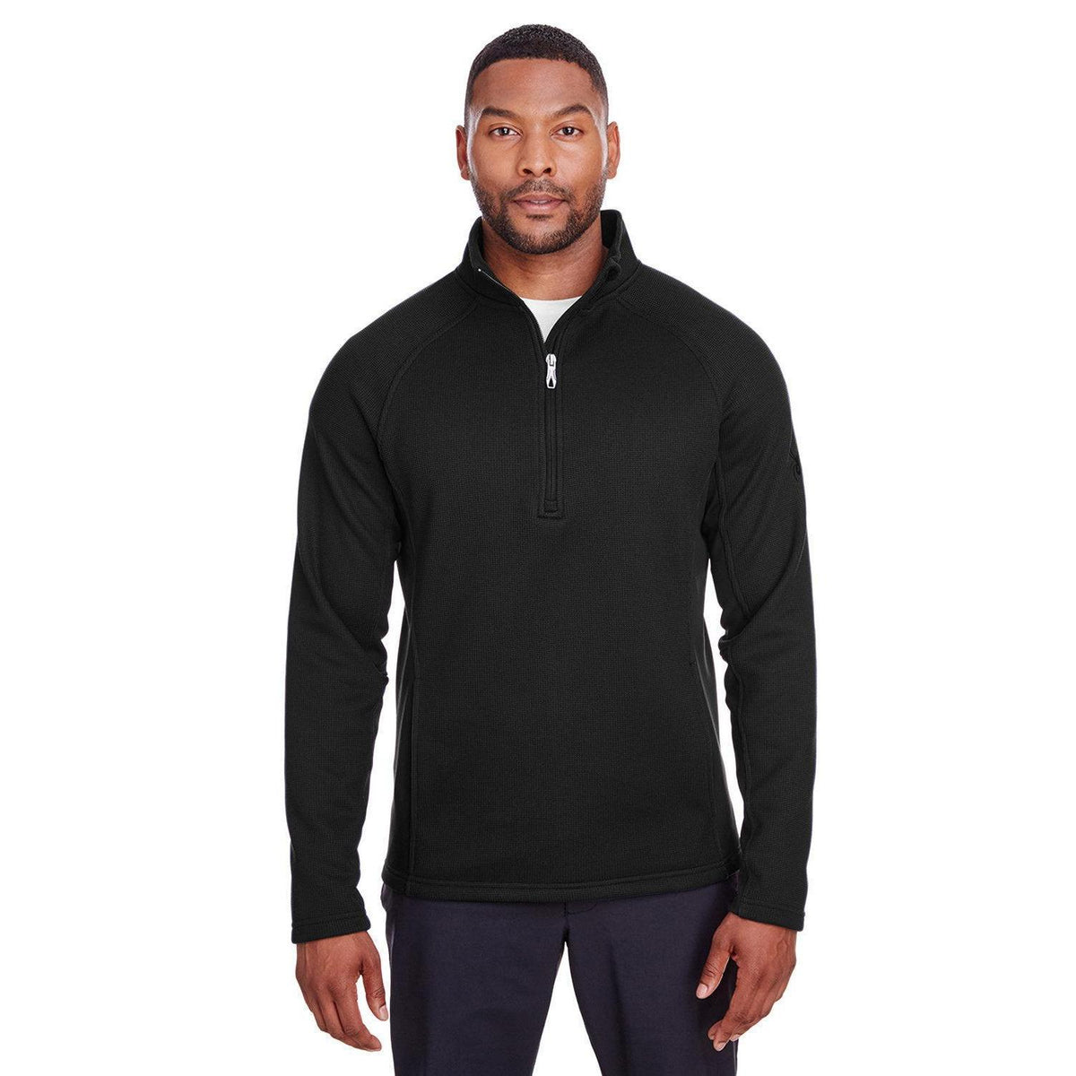 logo-left Spyder Constant Half-Zip Sweater-Quarter Zips-Spyder-Black/Black-S-Thread Logic