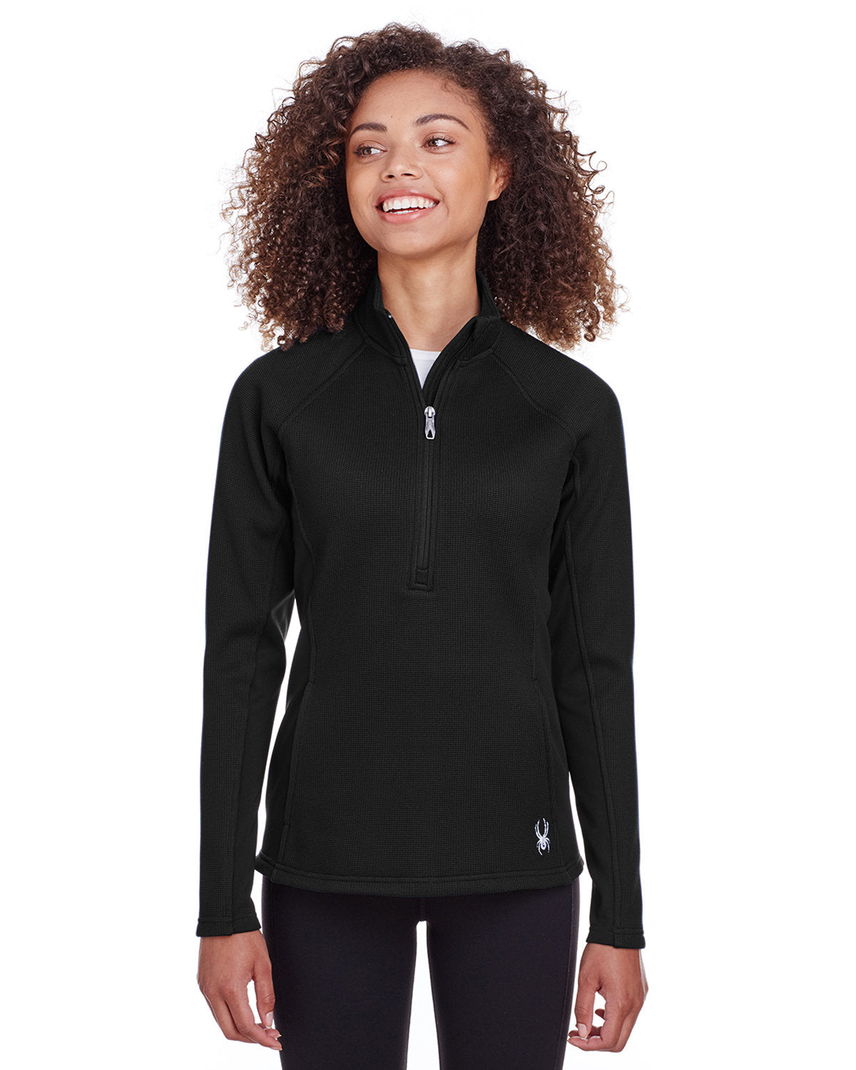  Spyder Ladies Constant Half-Zip Sweater-Ladies Layering-Spyder-Black/Black-S-Thread Logic
