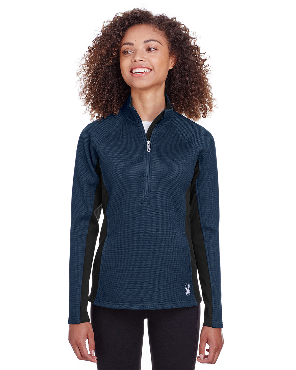  Spyder Ladies Constant Half-Zip Sweater-Ladies Layering-Spyder-Frontier/Black-S-Thread Logic