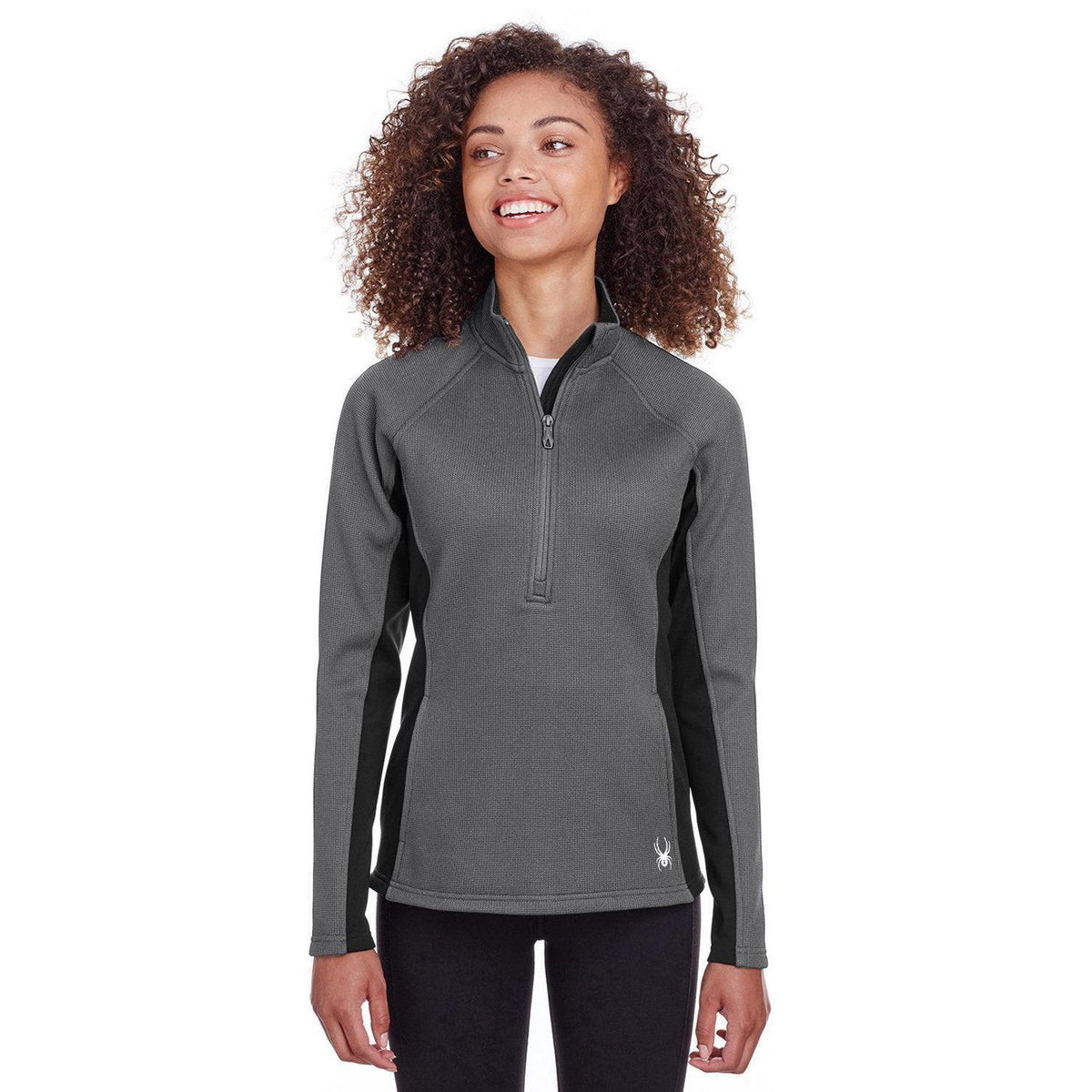 logo-left Spyder Women's Constant Half-Zip Sweater-Quarter Zips-Spyder-Polar/Black-XS-Thread Logic
