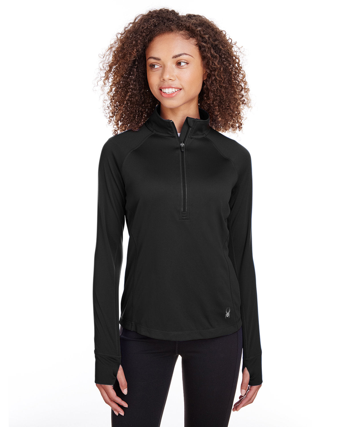  Spyder Ladies Freestyle Half-Zip Pullover-Ladies Layering-Spyder-Black-S-Thread Logic