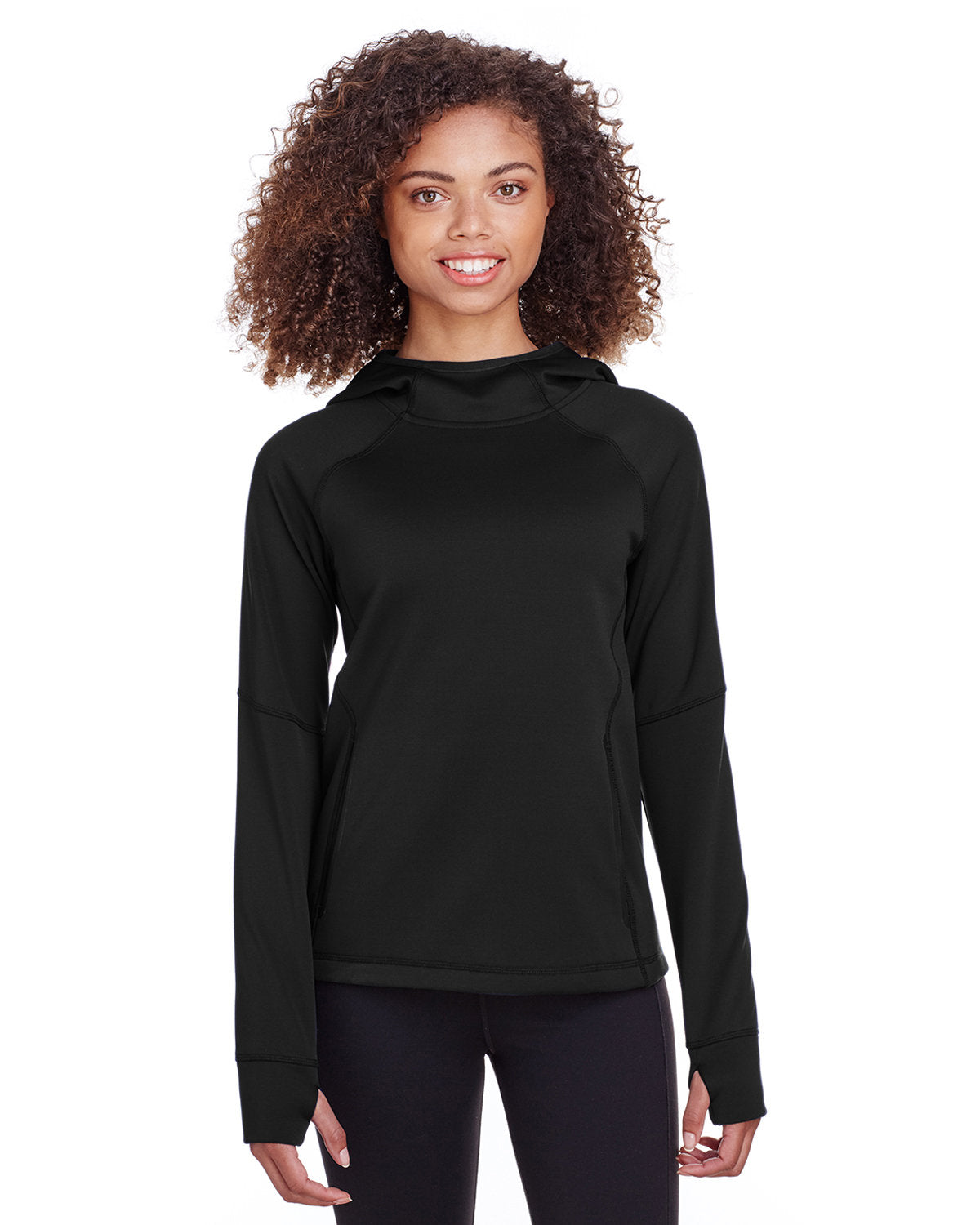  Spyder Ladies Hayer Hooded Sweatshirt-Ladies Layering-Spyder-Black-S-Thread Logic