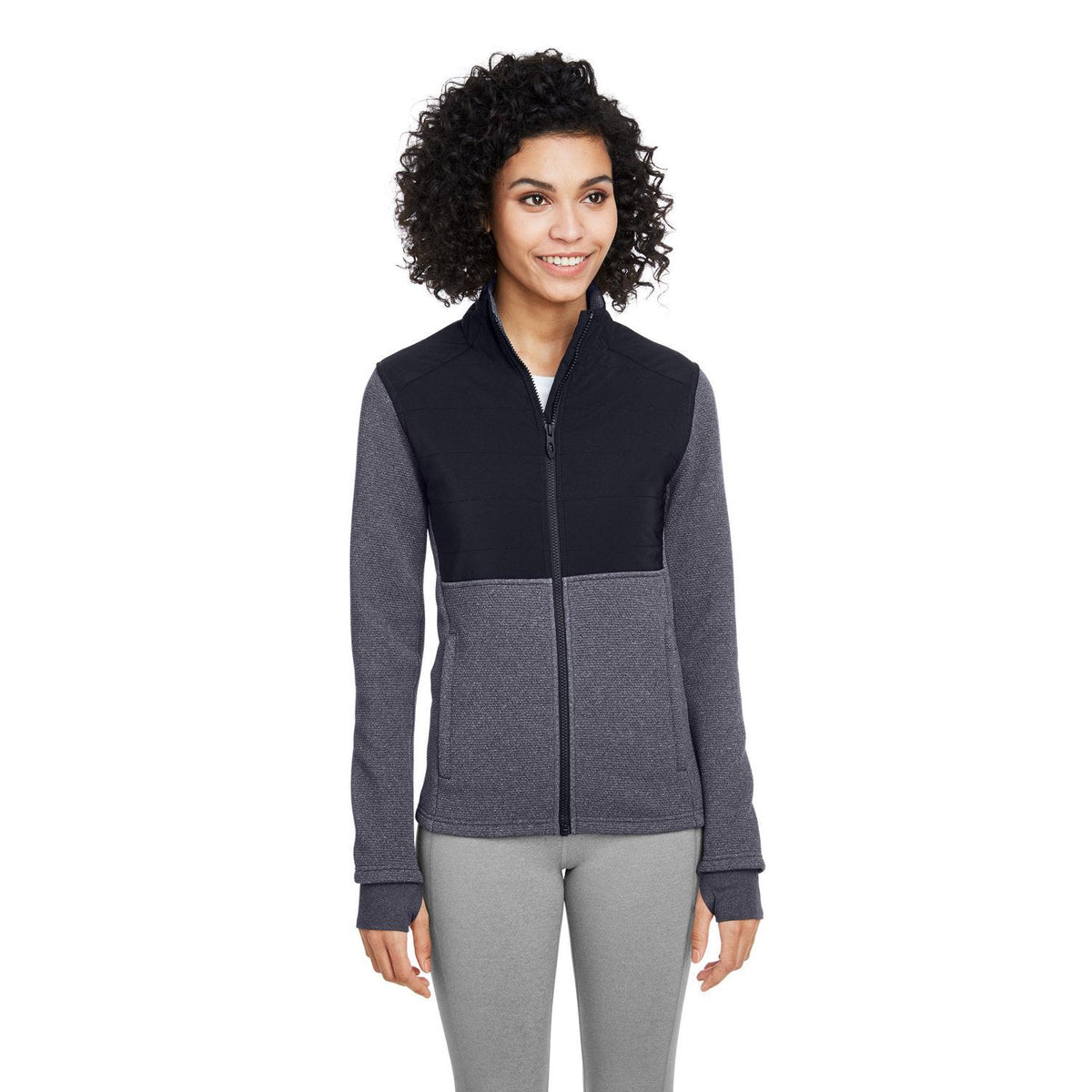 no-logo  Spyder Ladies Pursuit Jacket-Ladies Jackets-Spyder-Black Heather/Polished-2XL-Thread Logic