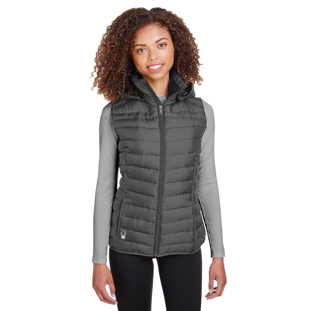 logo-left Spyder Women's Supreme Puffer Vest-Vests-Spyder-Polar-XS-Thread Logic