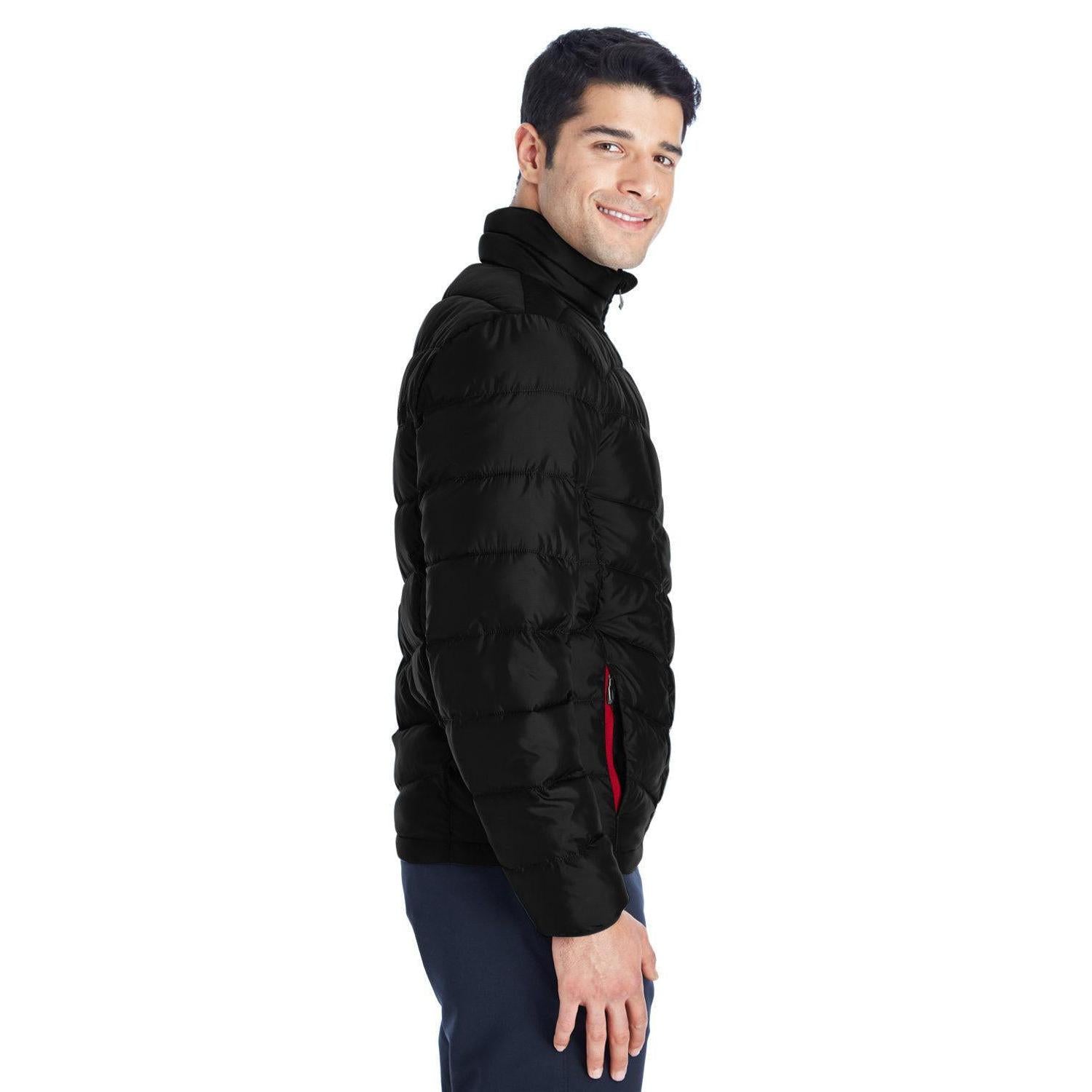 Spyder Nexus Insulated Puffer Jacket – Men's Medium (M) – Black/Red – ThermaWeb Lining – MSRP $199.95