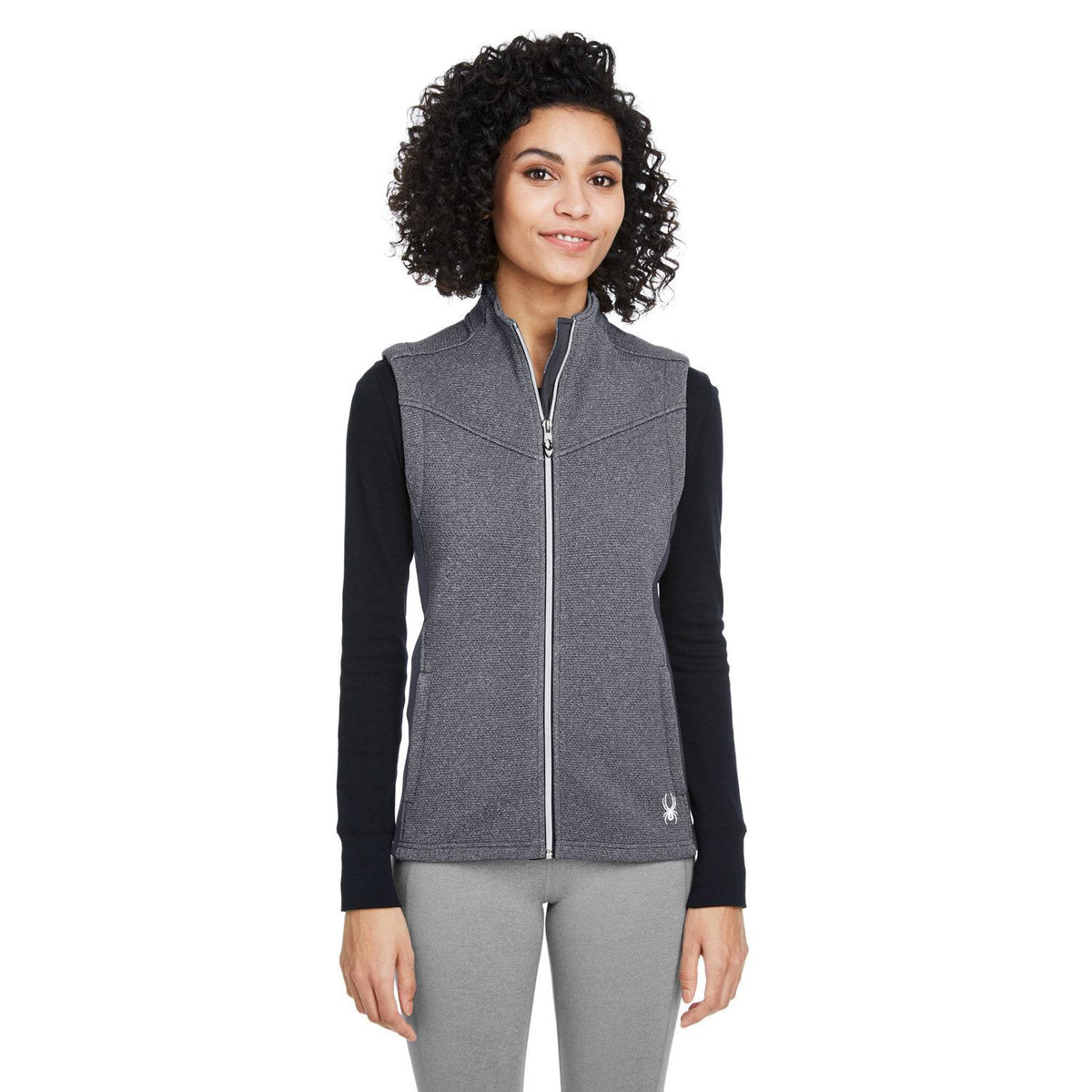 no-logo  Spyder Pursuit Vest -Men's Layering-Spyder-Frontier Heather/Black-3XL-Thread Logic