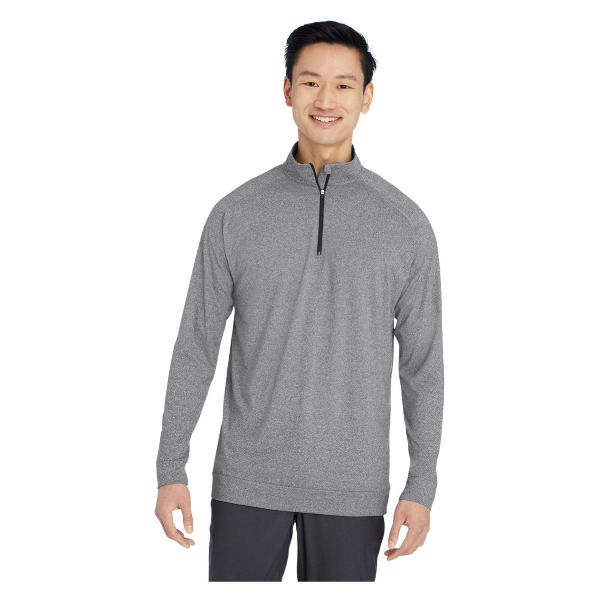 no-logo Swannies Graham Quarter-Zip-Knits and Layering-Swannies Golf-Charcoal Heather/Black-S-Thread Logic