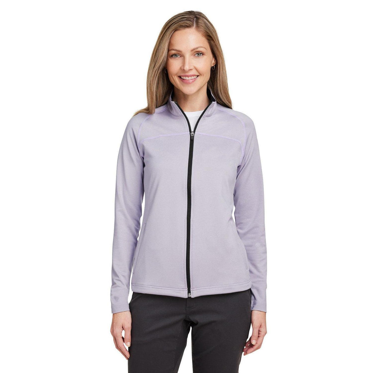 no-logo Swannies Ladies Cora Full-Zip-Knits and Layering-Swannies Golf-Lilac Grey-XS-Thread Logic