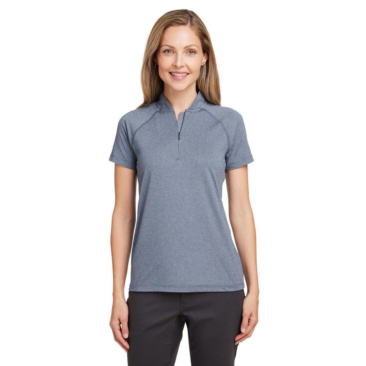 no-logo Swannies Ladies Quinn Polo-Polos-Swannies Golf-Navy Heather-XS-Thread Logic