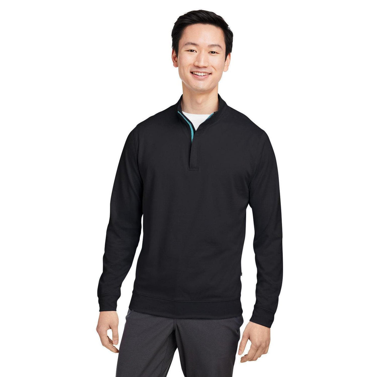 no-logo Swannies McKinnon Quarter-Zip-Knits and Layering-Swannies Golf-Black/Marine-S-Thread Logic