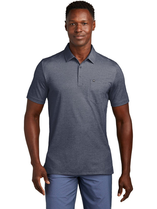 TravisMathew Oceanside Heather Pocket Polo With Custom Embroidery ...