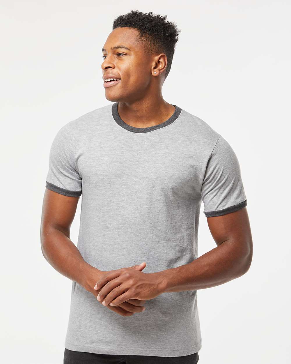 no-logo Tultex Unisex Fine Jersey Ringer T-Shirt-T-Shirts-Tultex-Thread Logic