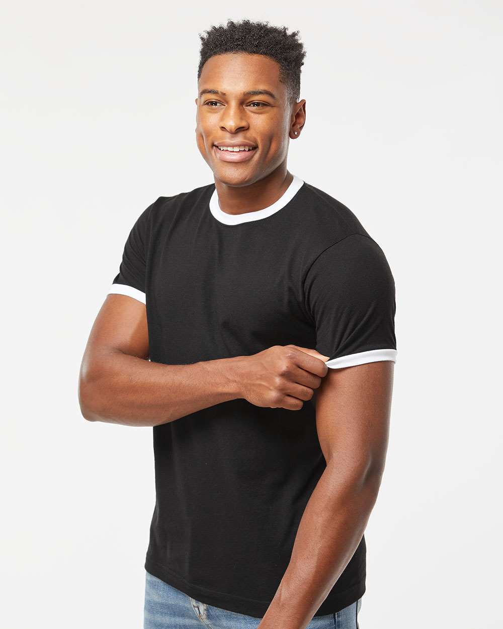 no-logo Tultex Unisex Fine Jersey Ringer T-Shirt-T-Shirts-Tultex-Thread Logic