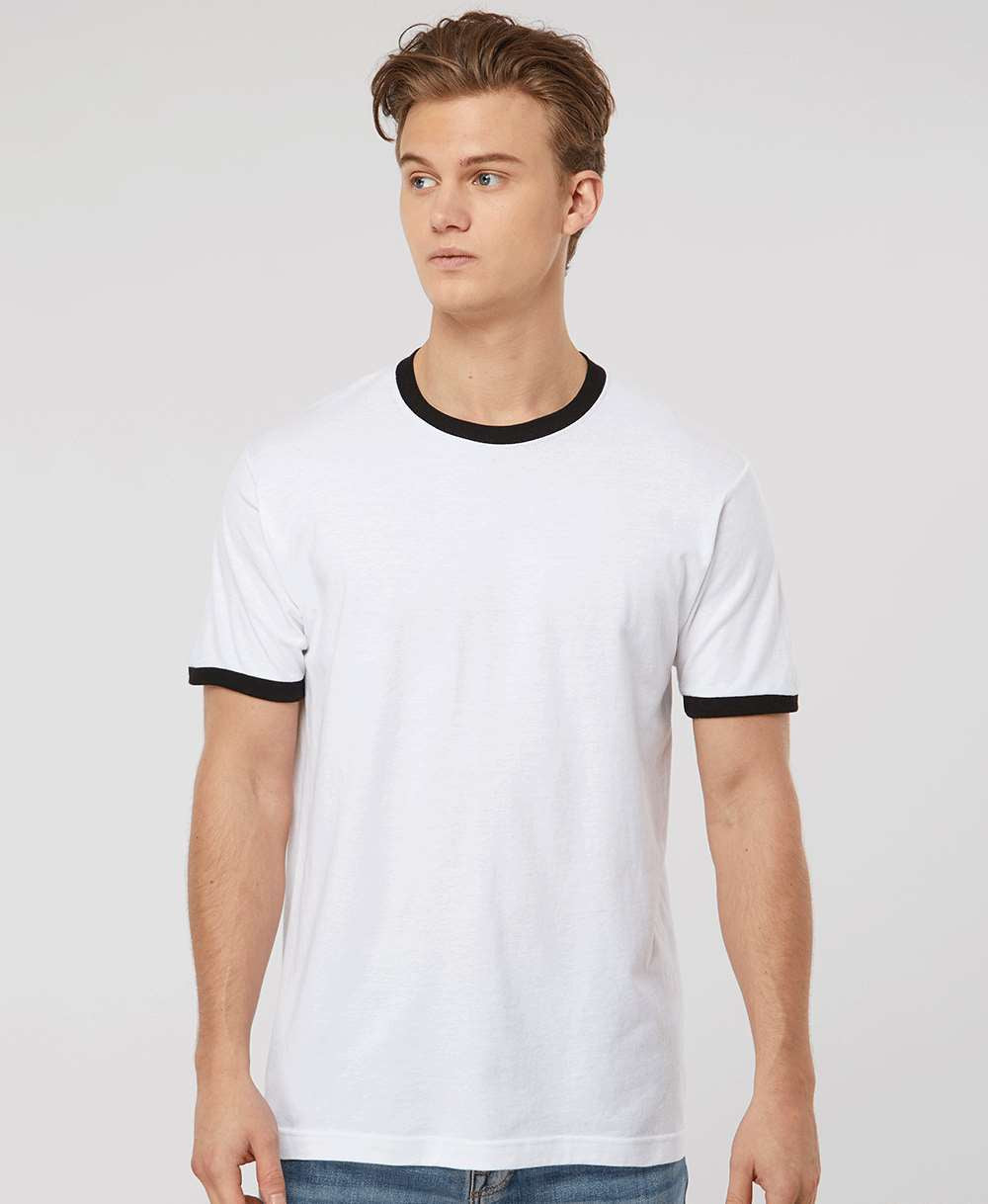 no-logo Tultex Unisex Fine Jersey Ringer T-Shirt-T-Shirts-Tultex-Thread Logic
