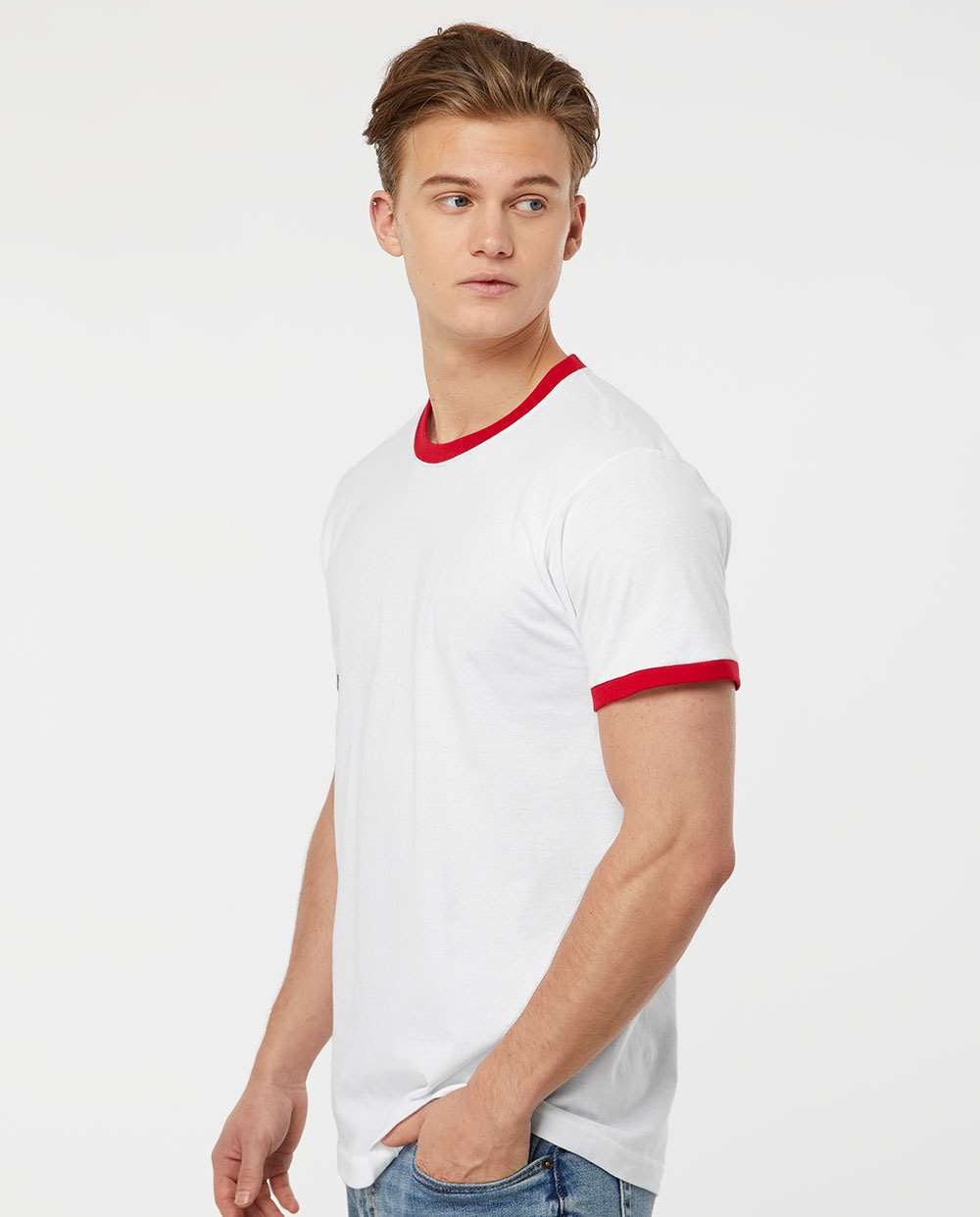 no-logo Tultex Unisex Fine Jersey Ringer T-Shirt-T-Shirts-Tultex-Thread Logic