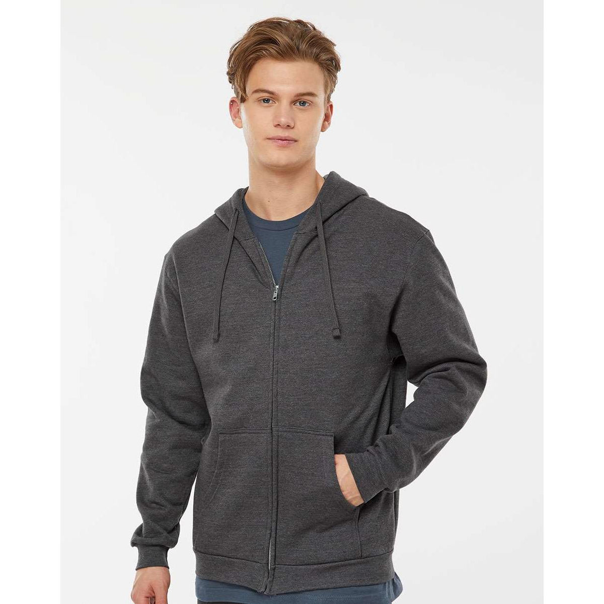 no-logo Tultex Unisex Full-Zip Hooded Sweatshirt-Fleece-Tultex-Thread Logic