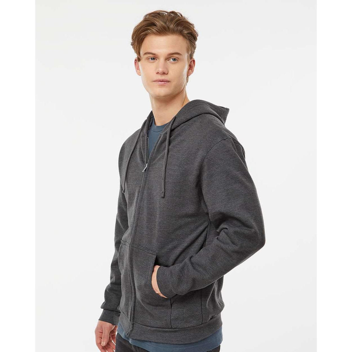 no-logo Tultex Unisex Full-Zip Hooded Sweatshirt-Fleece-Tultex-Thread Logic