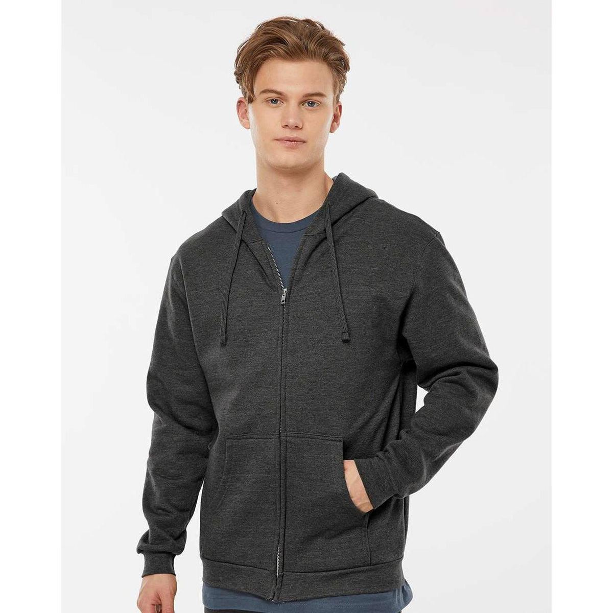 no-logo Tultex Unisex Full-Zip Hooded Sweatshirt-Fleece-Tultex-Thread Logic