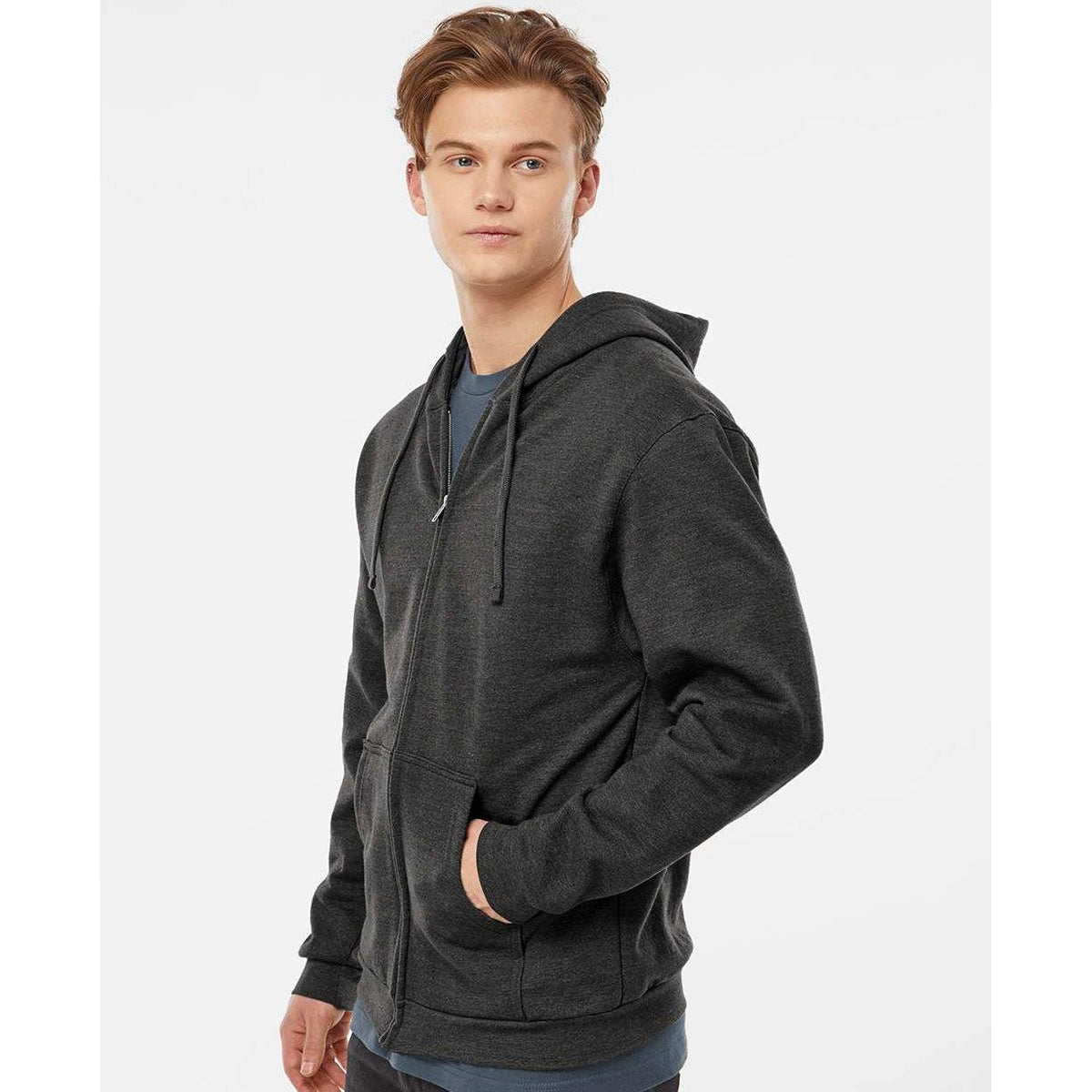 no-logo Tultex Unisex Full-Zip Hooded Sweatshirt-Fleece-Tultex-Thread Logic