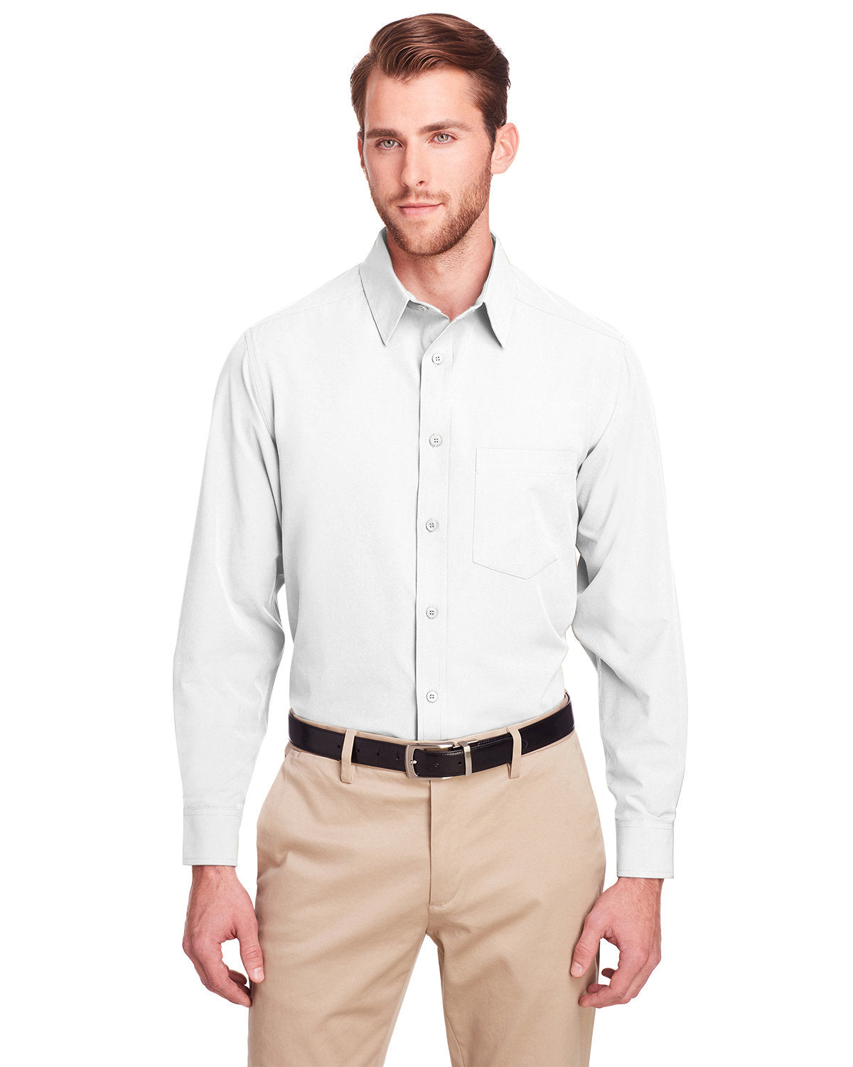  UltraClub Bradley Performance Woven Shirt-Men's Dress Shirts-UltraClub-White-S-Thread Logic