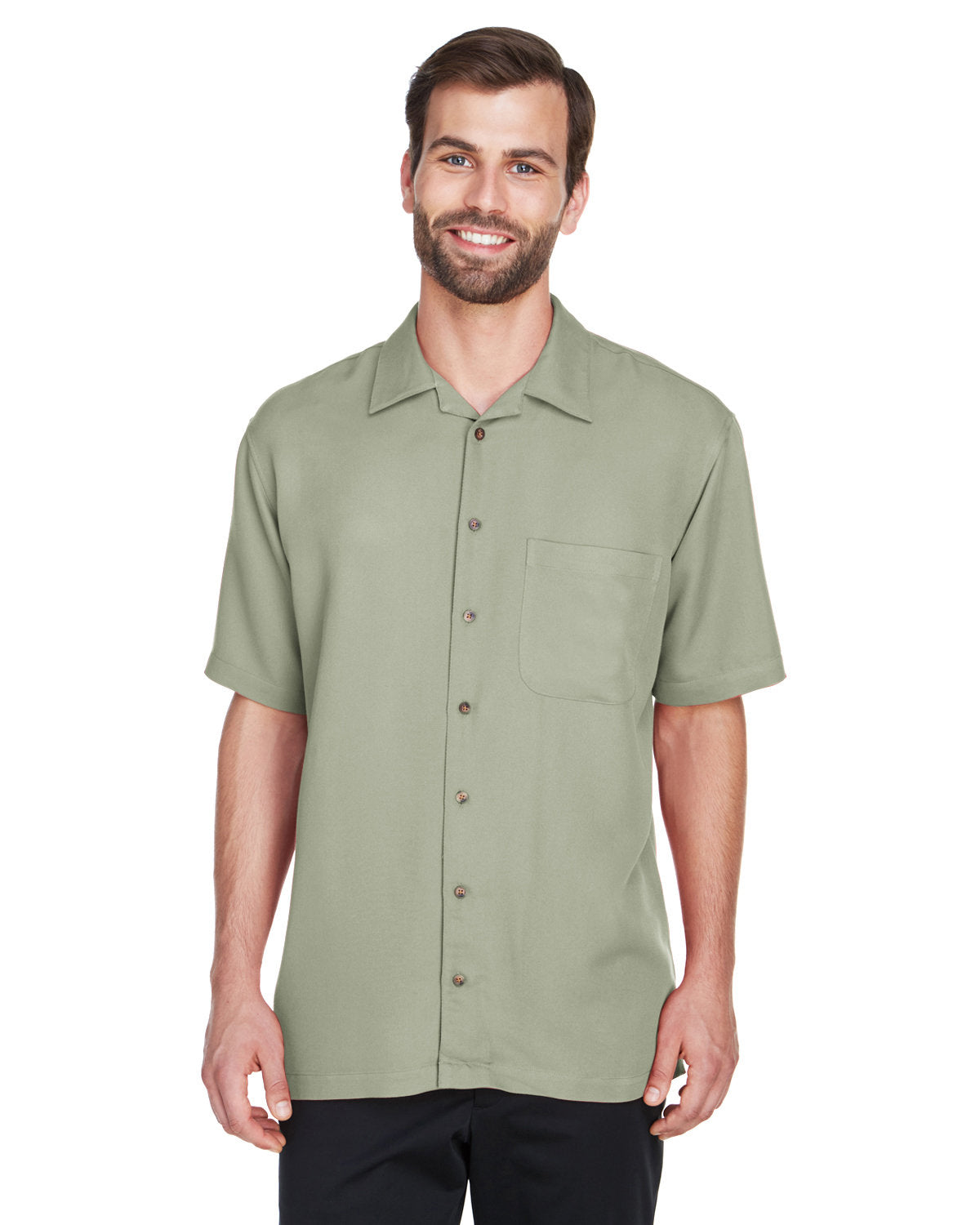  UltraClub Cabana Breeze Camp Shirt-Men's Dress Shirts-UltraClub-Sage-S-Thread Logic