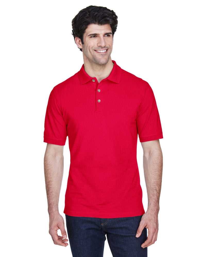  UltraClub Classic Pique Polo Shirt-Men's Polos-UltraClub-Red-S-Thread Logic