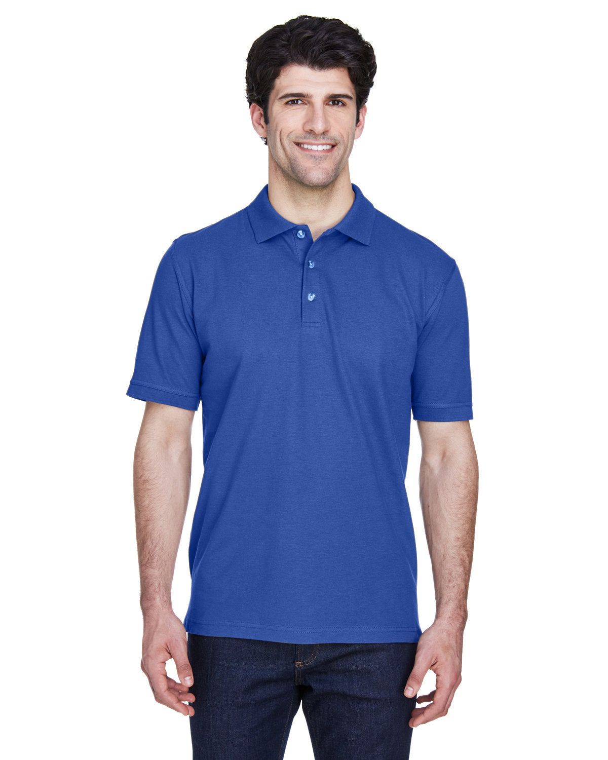  UltraClub Classic Pique Polo Shirt-Men's Polos-UltraClub-Royal-S-Thread Logic