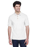  UltraClub Classic Pique Polo Shirt-Men's Polos-UltraClub-White-S-Thread Logic