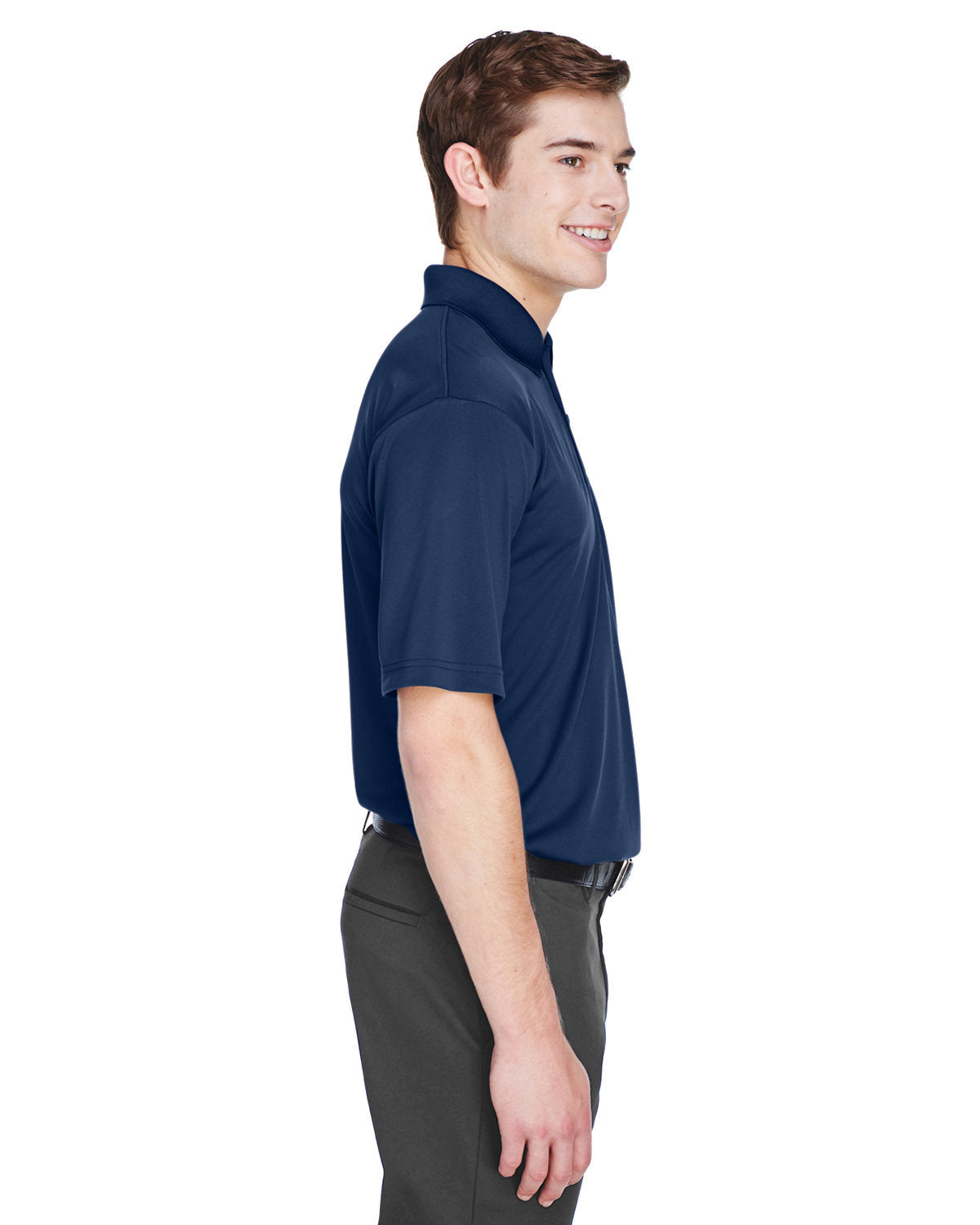 no-logo UltraClub Cool & Dry 8-Star Elite Performance Interlock Polo-Men's Polos-UltraClub-Thread Logic