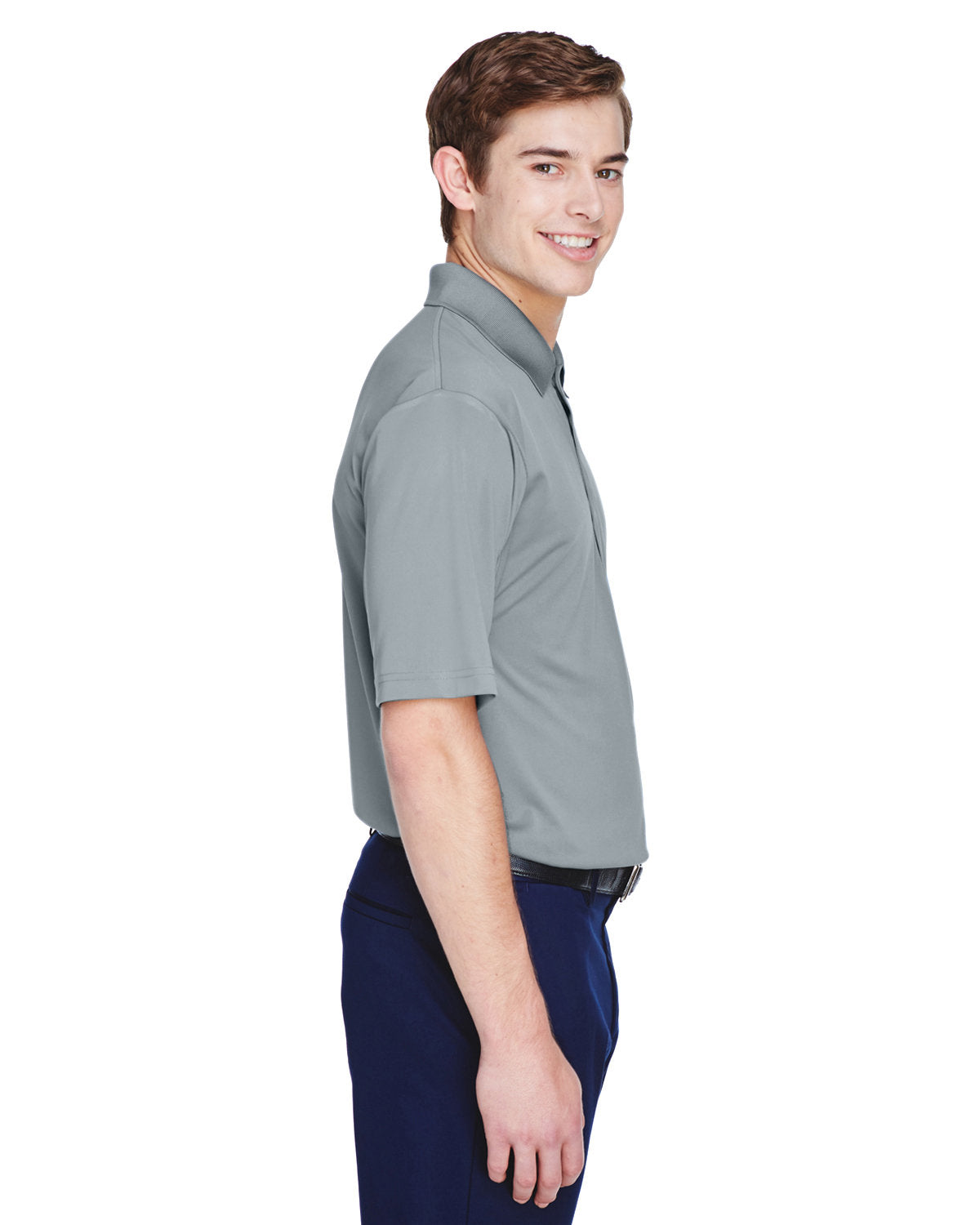 no-logo UltraClub Cool & Dry 8-Star Elite Performance Interlock Polo-Men's Polos-UltraClub-Thread Logic