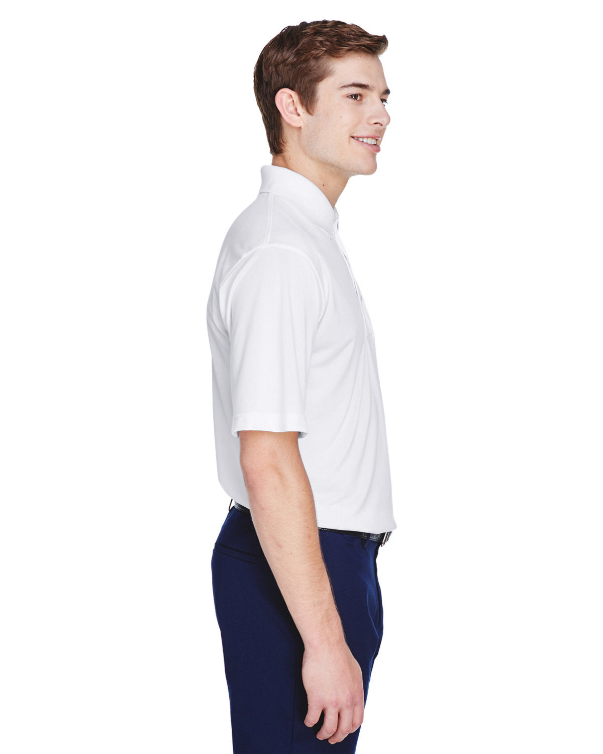 no-logo UltraClub Cool & Dry 8-Star Elite Performance Interlock Polo-Men's Polos-UltraClub-Thread Logic