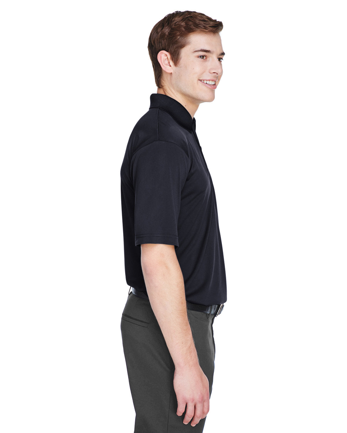 no-logo UltraClub Cool & Dry 8-Star Elite Performance Interlock Polo-Men's Polos-UltraClub-Thread Logic