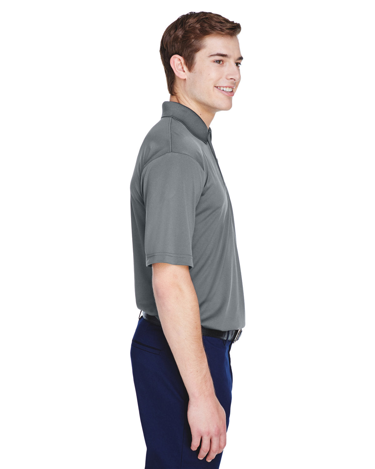 no-logo UltraClub Cool & Dry 8-Star Elite Performance Interlock Polo-Men's Polos-UltraClub-Thread Logic