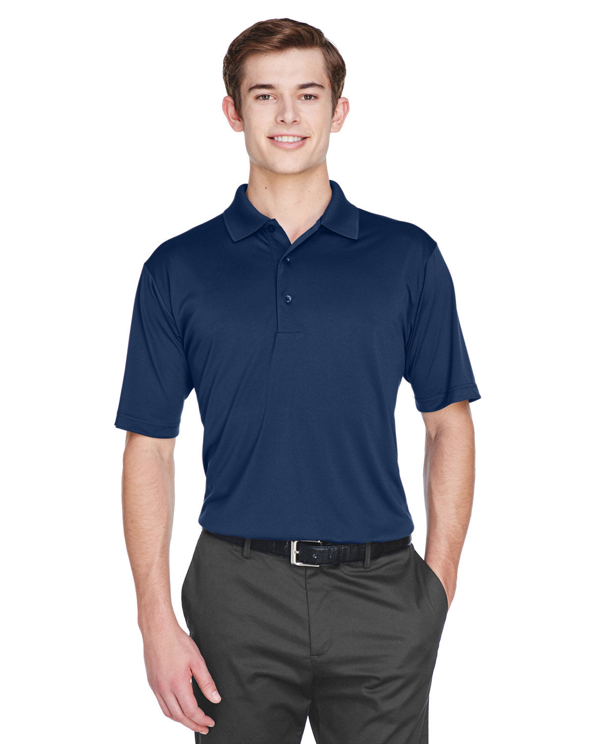  UltraClub Cool & Dry 8-Star Elite Performance Interlock Polo-Men's Polos-UltraClub-Navy-S-Thread Logic